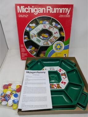 Vintage Michigan Rummy Board Game by PlayToy - Complete with Chips & Box